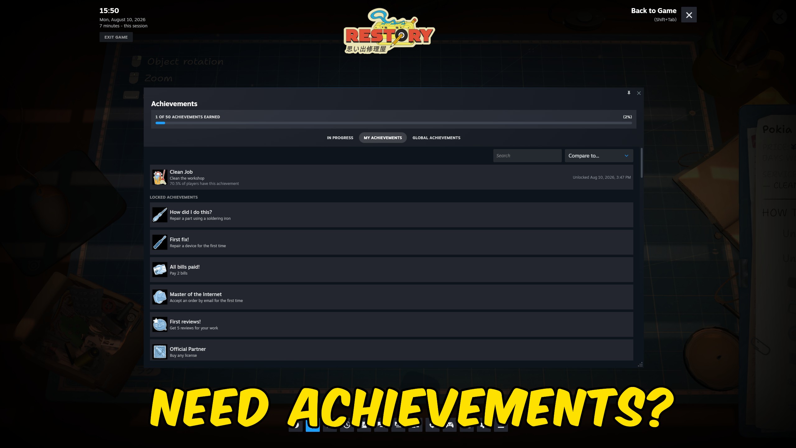 ReStory: Chill Electronics Repairs — Achievement Unlocker